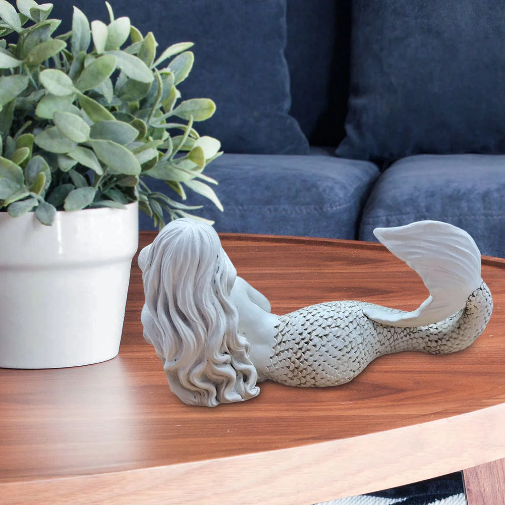 Resin Mermaid Figurine Statue Room Garden Office Master Gift Yard Decor