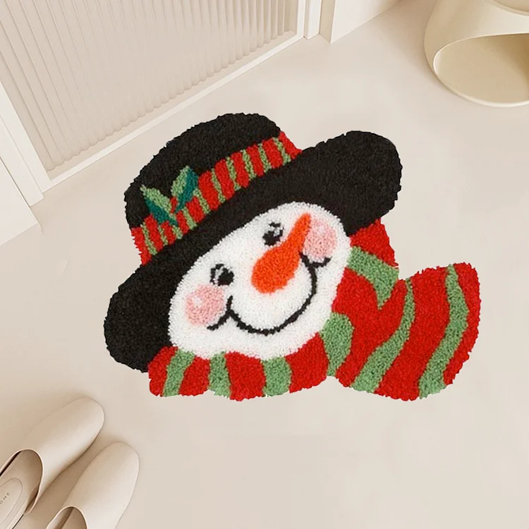 Christmas Snowman Rug Latch Hook Kits for Beginner veirousa