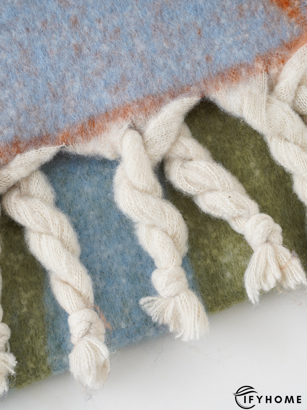 Casual Contrasting Color Abstract Geometric Pattern Wool Scarf Sweater Coat Coat Daily Commuting Accessories | IFYHOME