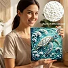 (25x25cm)DIY Turtle Framed Handmade Pearl Painting Art Craft Kit Living Home Decor