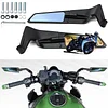 Motorcycle Rear View Mirrors, Stealth Wind Wing Side Mirrors Compatible with 2025 Kawasaki Z400 Z650 Z900 Z1000 Duke 125 200 250 390 690 790 1290 MT03 MT07 MT09 MT10 etc(Anti-glare)
