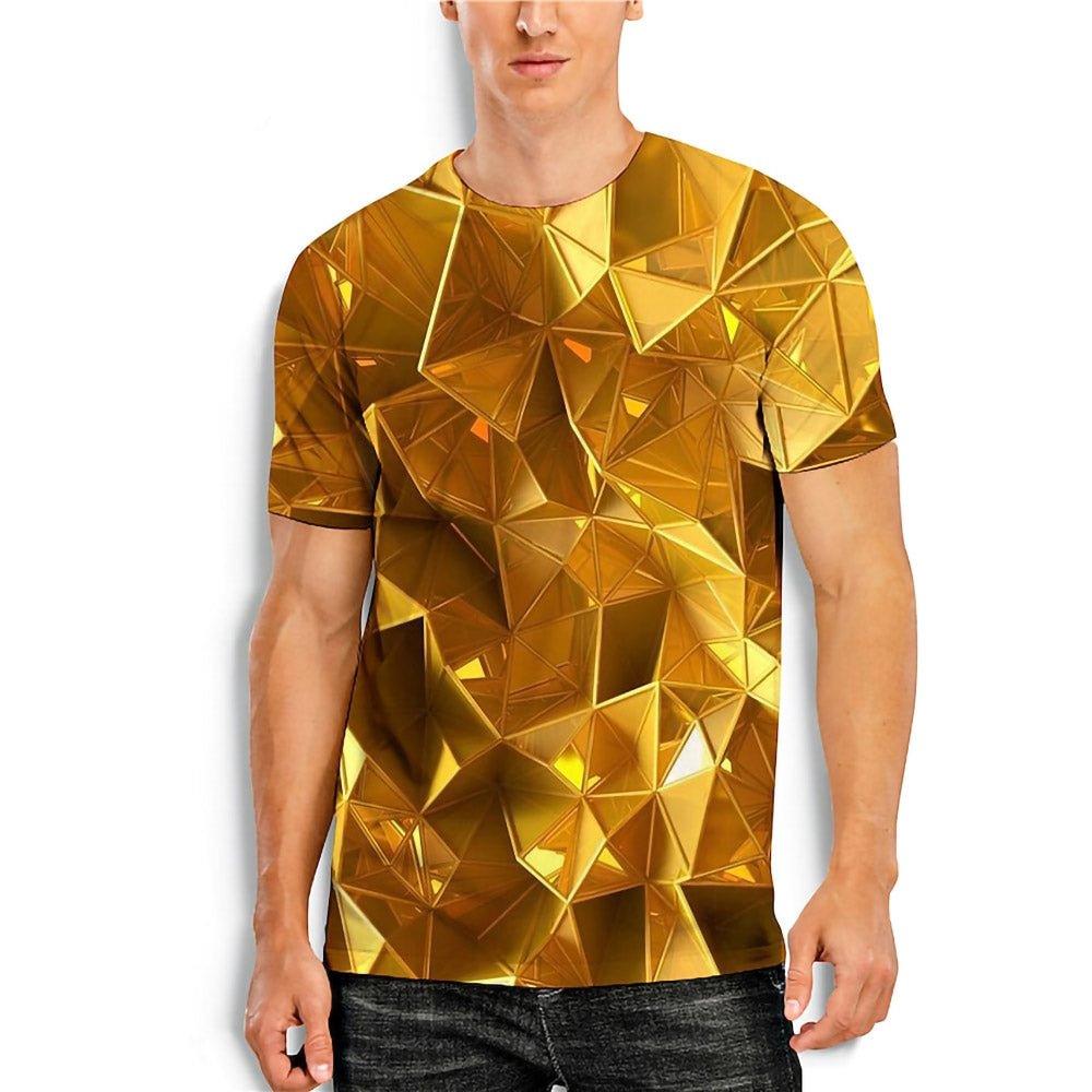 3D Graphic Short Sleeve Shirts Glod