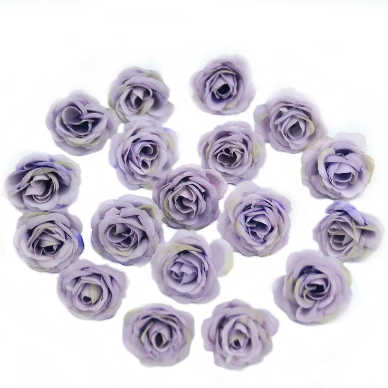 10pcs 2.5cm Mini Silk Artificial Rose Flowers Cloth For Wedding Party Home Room Decoration  DIY Dress  Accessories Fake Flowers