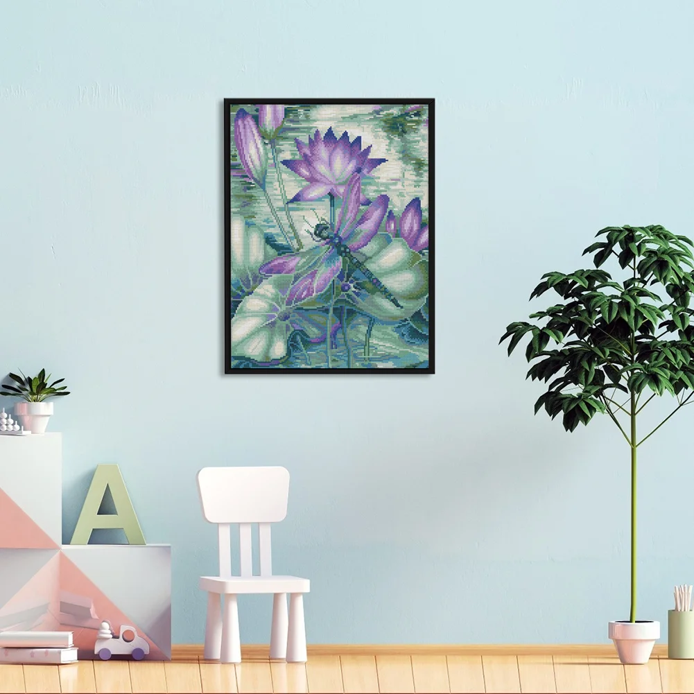 11ct Stamped Cross Stitch - Dragonfly(40*50cm)