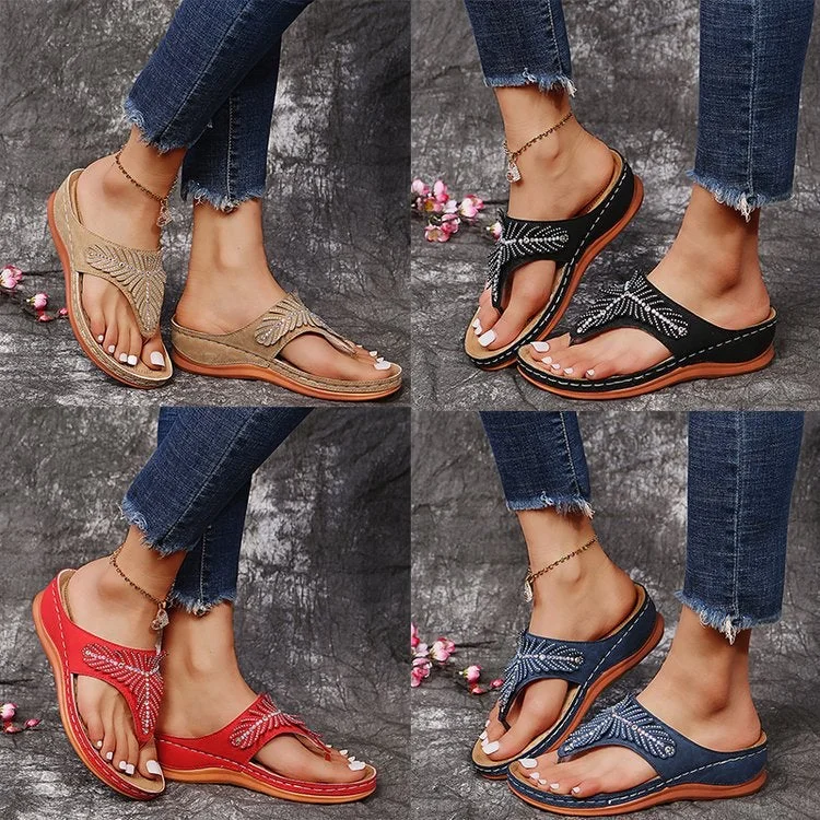 Slope Heel Flip Flops Sandals - vzzhome