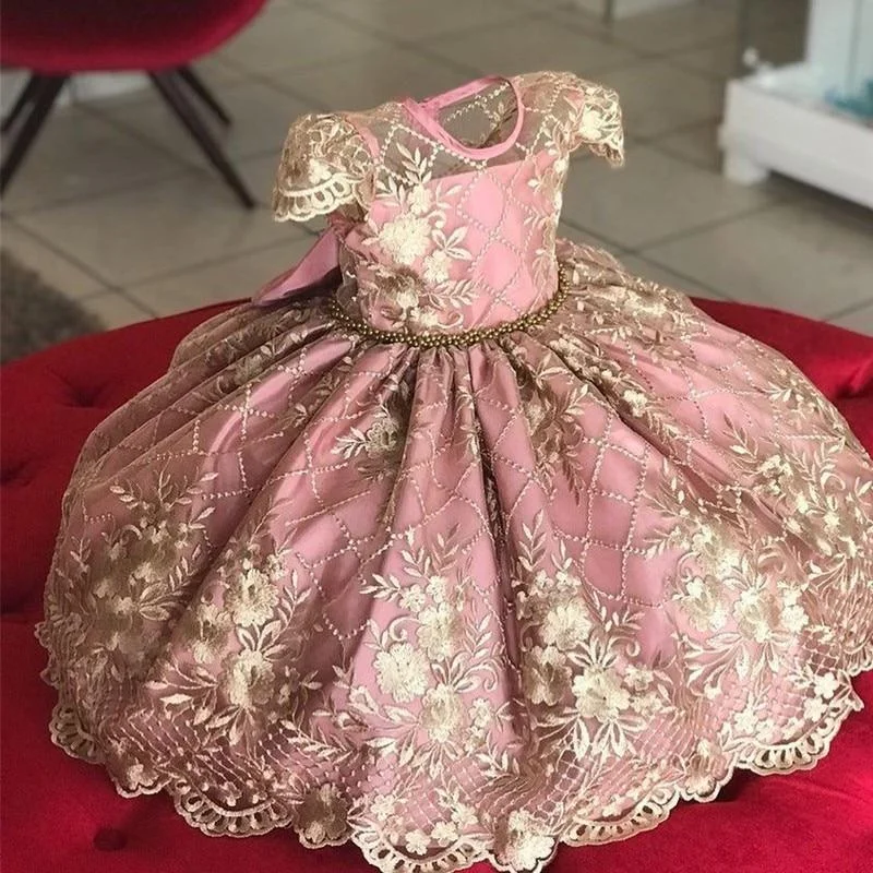 4-10 Years Kids Dress for Girls Wedding Tulle Lace Girl Dress Elegant Princess Party Pageant Formal Gown For Teen Children Dress