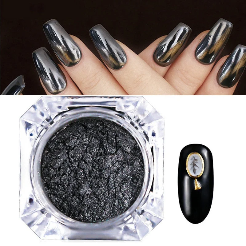 Chameleon Mirror Nail Glitters Powder Chrome Pigment Manicure Varnish Nail Art Black Gel Polish Base Color Needed