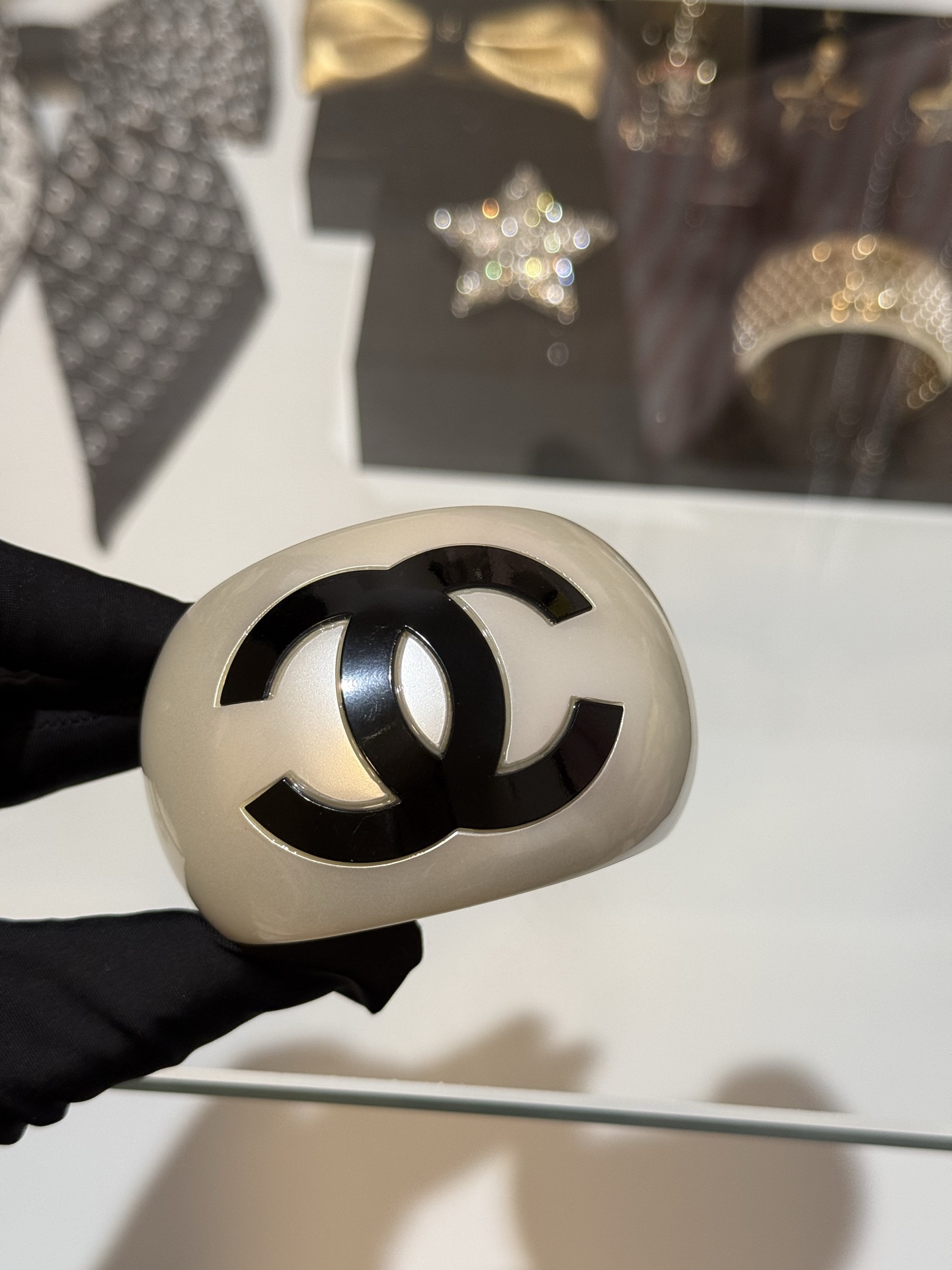 Personality Chanel 25C Wide Bracelet CC Cuff Bangle