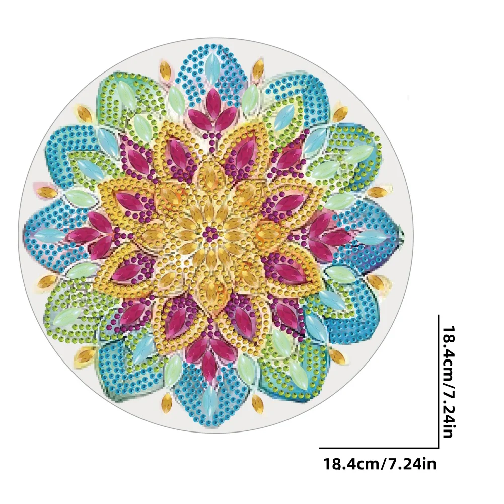 Acrylic Mandala 5D DIY Diamond Painting Serving Tray for Home Desk Coffee Table