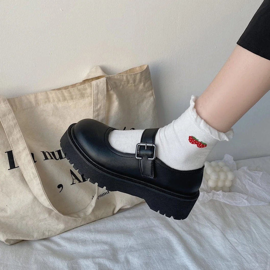 School Student Shoes College Girl Student Sweet lolita Shoes JK Uniform Shoes Mary Jane Shoes low heel women lolita sneakers