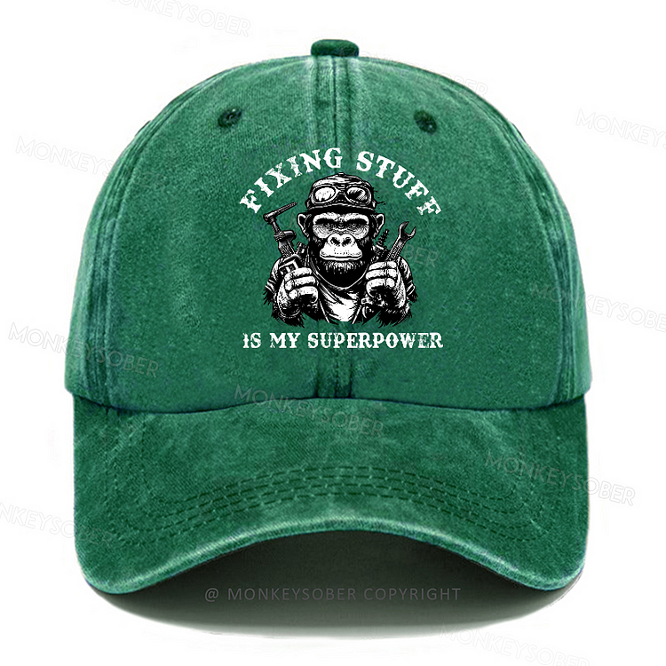 Personalized "Fixing Stuff Is My Superpower" Custom Washed Baseball Caps