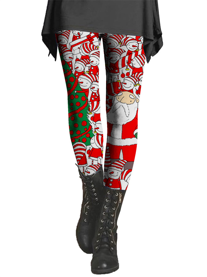 Christmas Printing Bottoms Female New Skinny Yoga Pants
