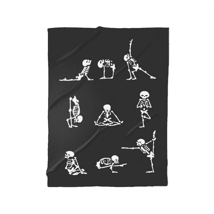 Skeleton Yoga, Yoga Fleece Blanket