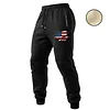 Men's Vintage American Flag Patriotic Fleece Zipper Pocket Elastic Drawstring Jogging Sweatpants by Inlyline