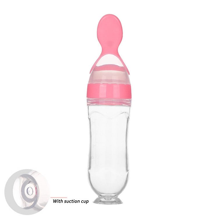 Baby Feeding Silicone Squeeze Bottle with Spoon