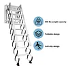 [US Local Warehouse] Wall-Mounted Folding Stairs Attic Ladder Pull Down System with Handrails Retractable Loft Ladder for Indoor/Storehouse/Basement 600lbs Capacity