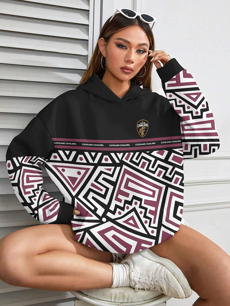 Cleveland Cavaliers Printed Hooded Pocket Pullover Hoodie