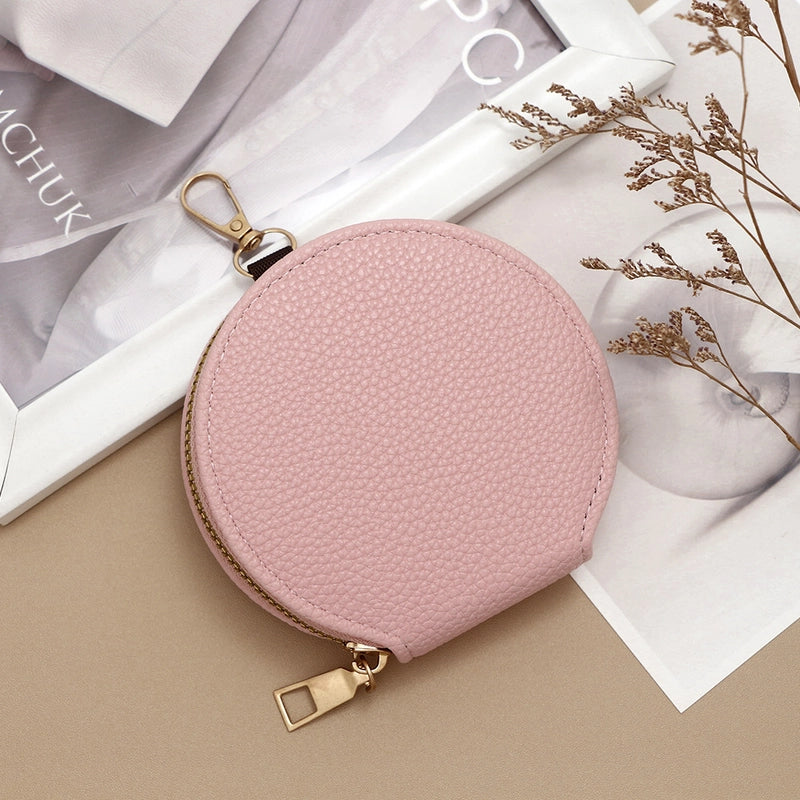 Women’s Solid Color Pu Leather Side Zipper Coin Purses