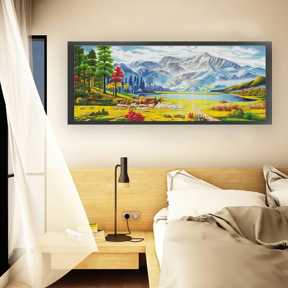 11CT Full Stamped Cross Stitch - Shepherd(Canvas|195*82CM)