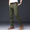 Pantaloni cargo da uomo a gamba dritta elastica ampia