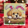 (US Only)6PCS DIY Easter Pattern Rhinestone Diamond Art Mosaic Postcards for Friends