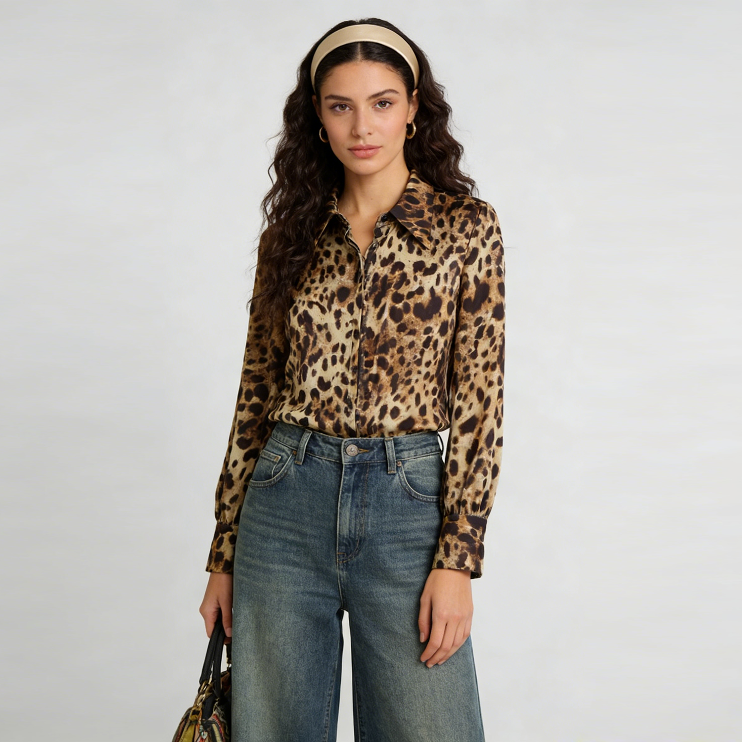 Silk Blouse Leopard Print REAL SILK LIFE