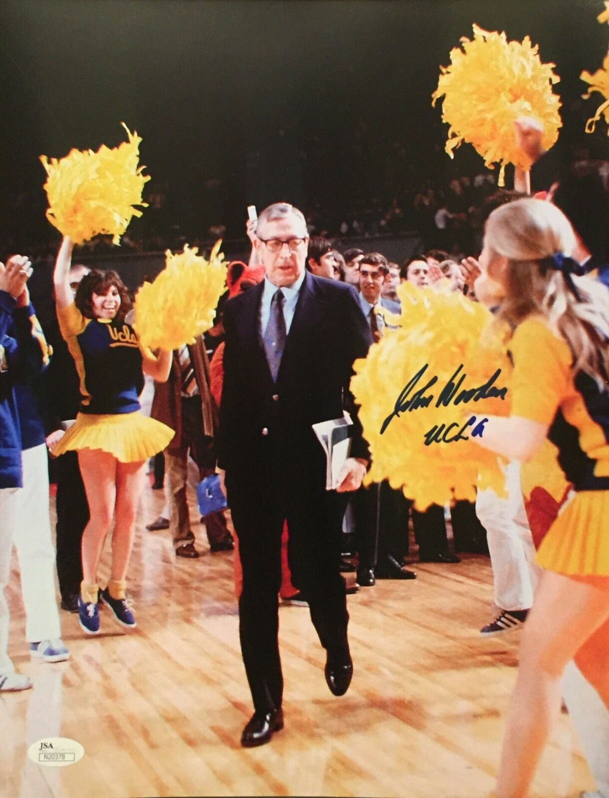 Coach John Wooden Signed UCLA Basketball 11x14 Photo Poster painting * Pyramid of Success JSA