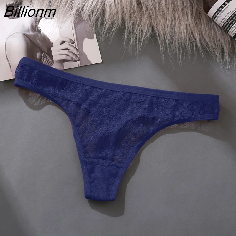 Billionm Mesh Transparent Panties Women G-String Low-Waist Comfortable Underwear Female Lingerie Ladies G-String Girls Panty M-XL