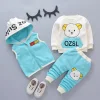 Kids Baby Girl Warm Clothes Infant Tops+Bottoms+Vest 3Pcs Sports Suit