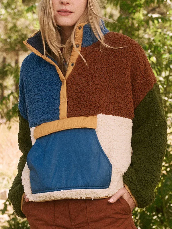 Colorful plush outdoor women's sweatshirt