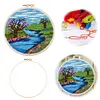 【Limited Stock Sale】Lakes And Sky-DIY Embroidery Kit with Pattern Cotton Threads Needles Hoop 30*30cm/11.81*11.81in tapestrymarket