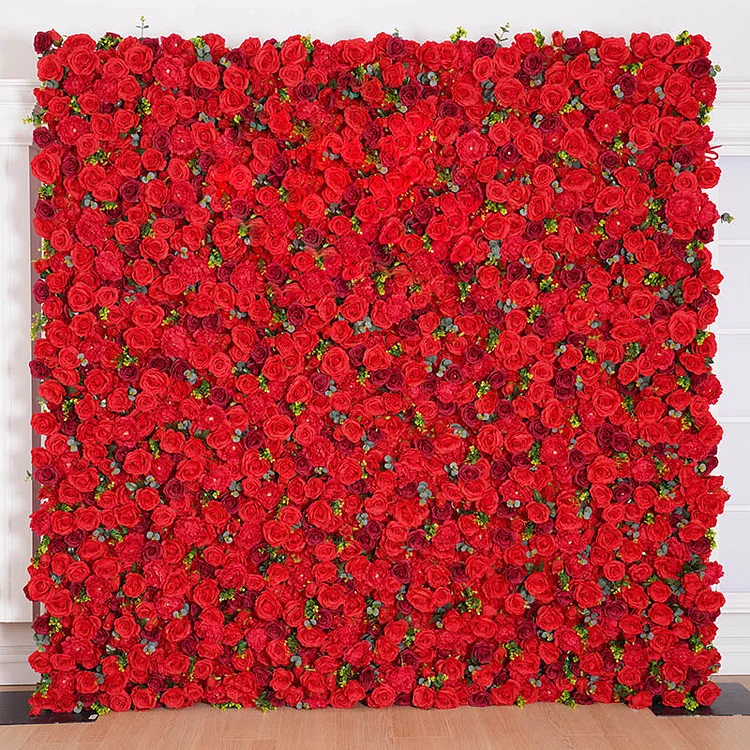 A7860 5D Red Peony Rose Roll Up Curtain Cloth Flower Wall