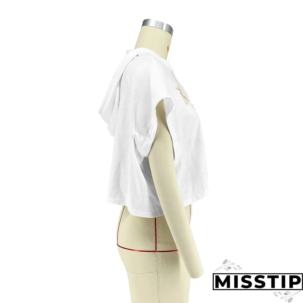 Summer Smiling face Printed Short Sleeve Hoodie T-shirt