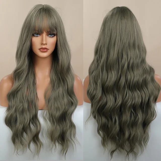 Jewtribute Hair®|Long pink wig with bangs and natural waves