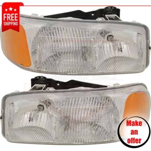 Dronehint Headlights GM2503188 GM2502188 Set 2 pc for 2003-2005 GMC Sierra 1500 (For: GMC) Parts