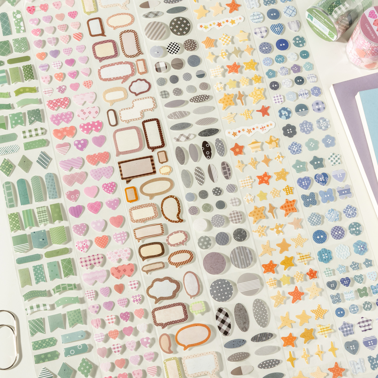 테이프 - 어도른 더 모멘츠 시리즈 빈티지 스타 도트 하트 라벨