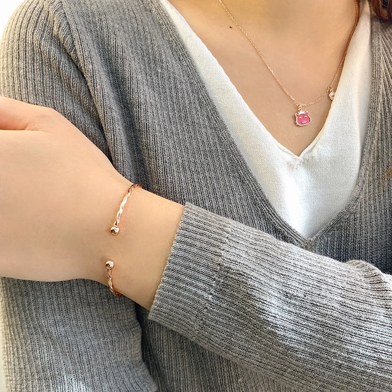 925 Sterling Silver Bangle Elegant Sweet Minimalist