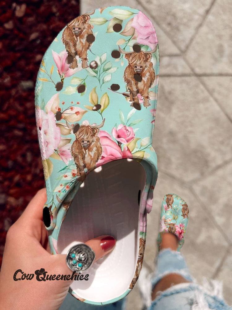 Vintage Art Print Casual Hole Slippers Multicolor / 36
