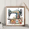 【Limited Stock Sale】Flower Sewing Machine - 11CT Stamped Cross Stitch 50*50cm/19.69*19.69in tapestrymarket