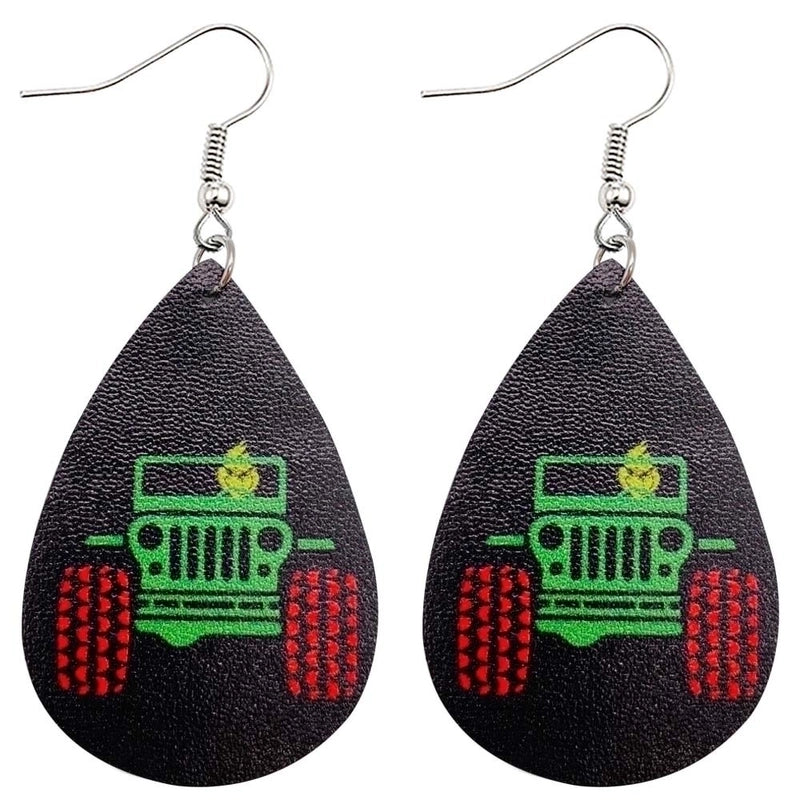 Novelty Water Droplets Pu Leather Women’s Earrings 1 Pair