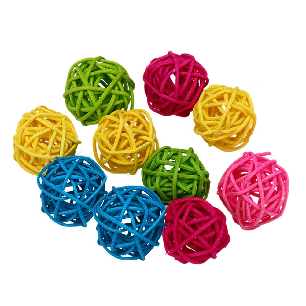 

10pcs Parrot Rattan Ball Toys Bird Chewing Toys Birdcage Decor Pet Supplies, 501 Original