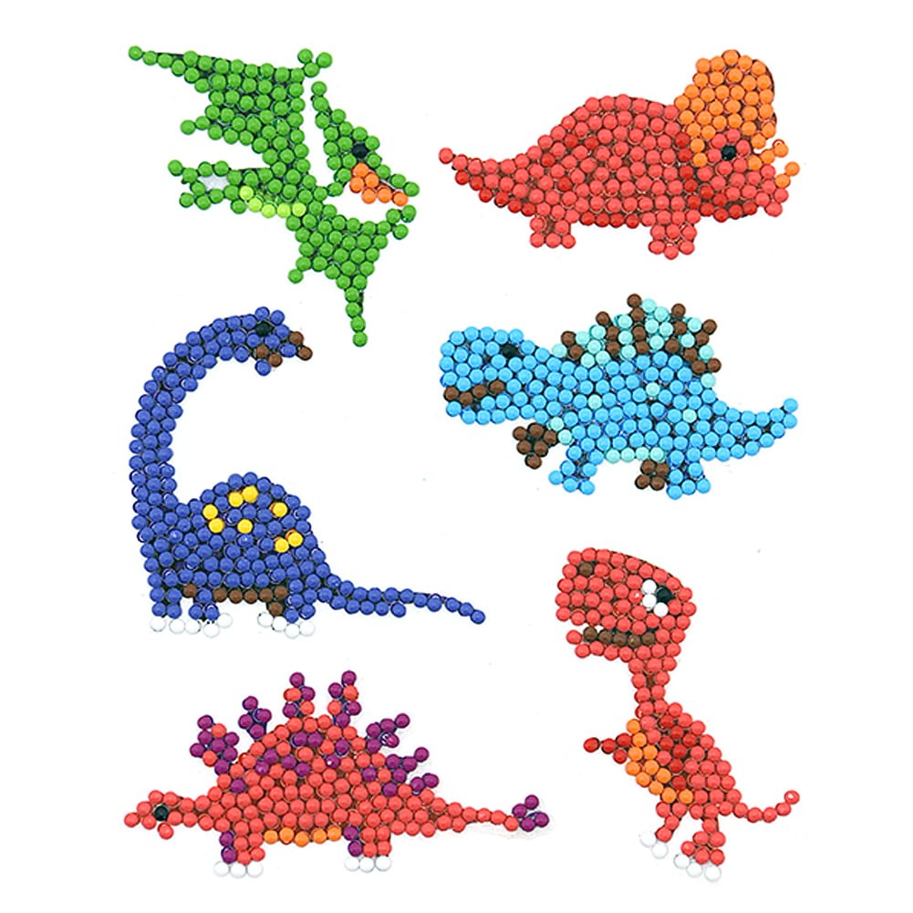 6pcs Dinosaur World Round Sticker Diamond Painting DIY Phone Decor Paster