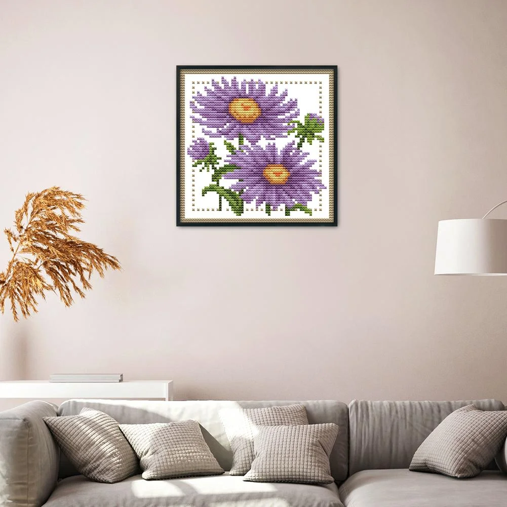 14ct Stamped Cross Stitch - Flower(17*17cm)