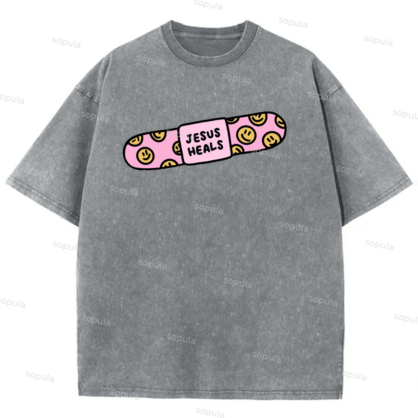 Sopula Jesus Heals Unisex Washed T-Shirt