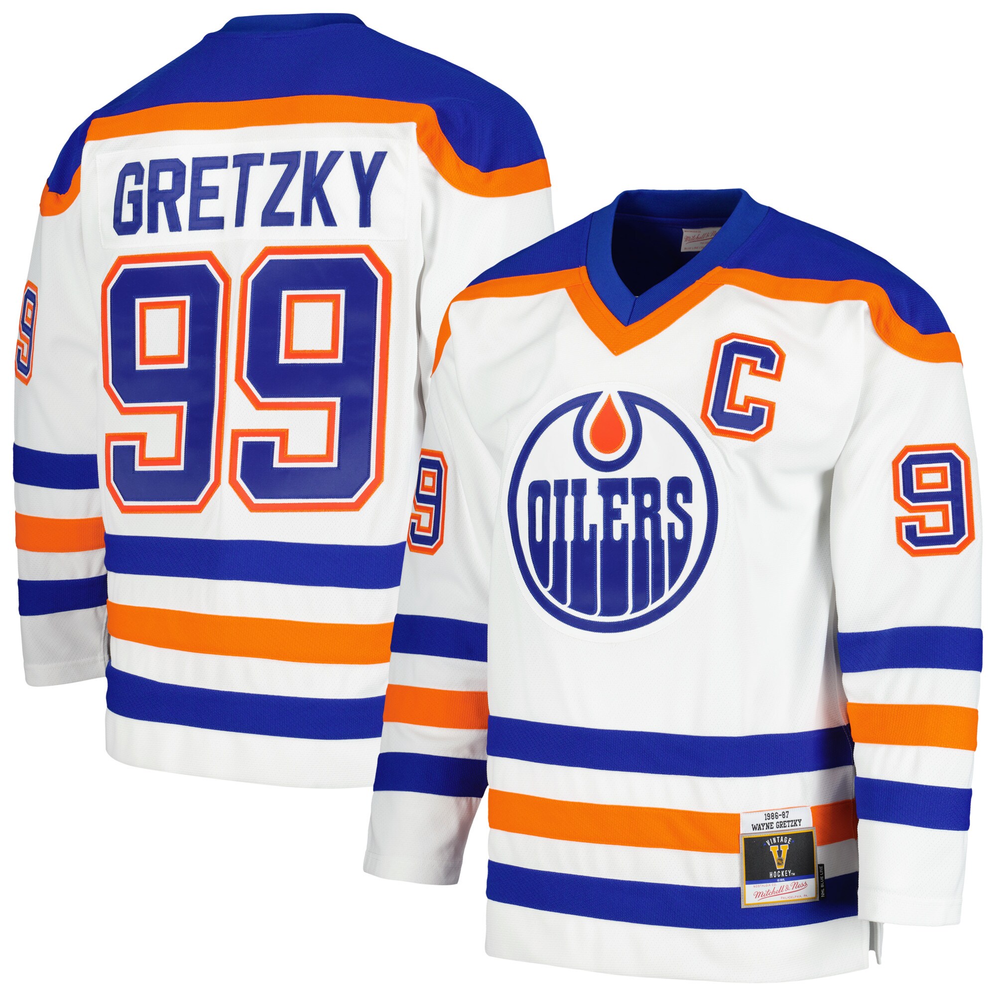 Wayne Gretzky Edmonton Oilers Mitchell & Ness  1986/87 Blue Line   Jersey – White mysite