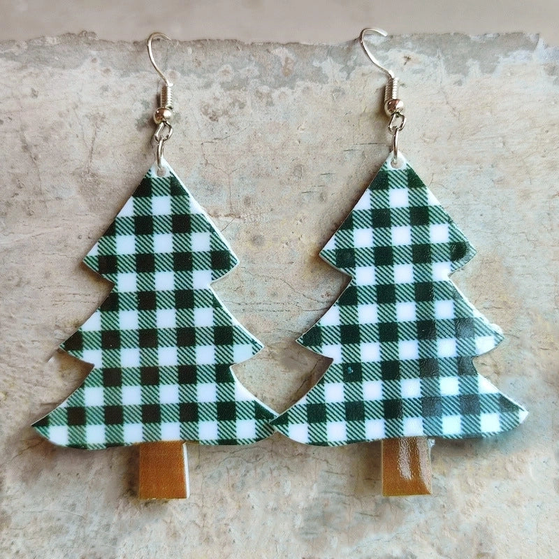 Cute Christmas Tree Gingerbread Arylic Women’s Earrings 1 Pair