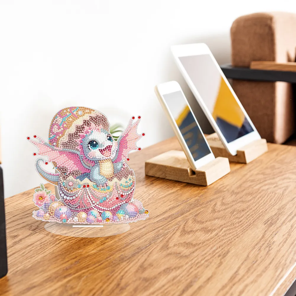 Single-Side Desktop Diamond Art Kits for Adults Beginner (Jewelry Baby Dragon)