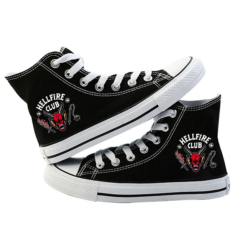 Hellfire Club High Top Sneakers Canvas Shoes Stranger Things 4 - vzzhome