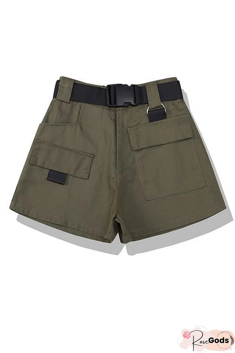 Pockets Cargo Shorts With Belt