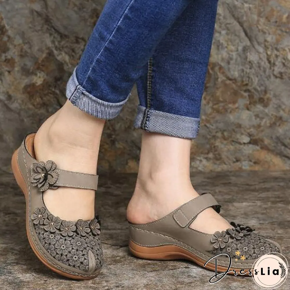 New Arrival Women Vintage Style Sandals Flats Shoes Summer Casual Shoes Retro Shoes Breathable Shoes